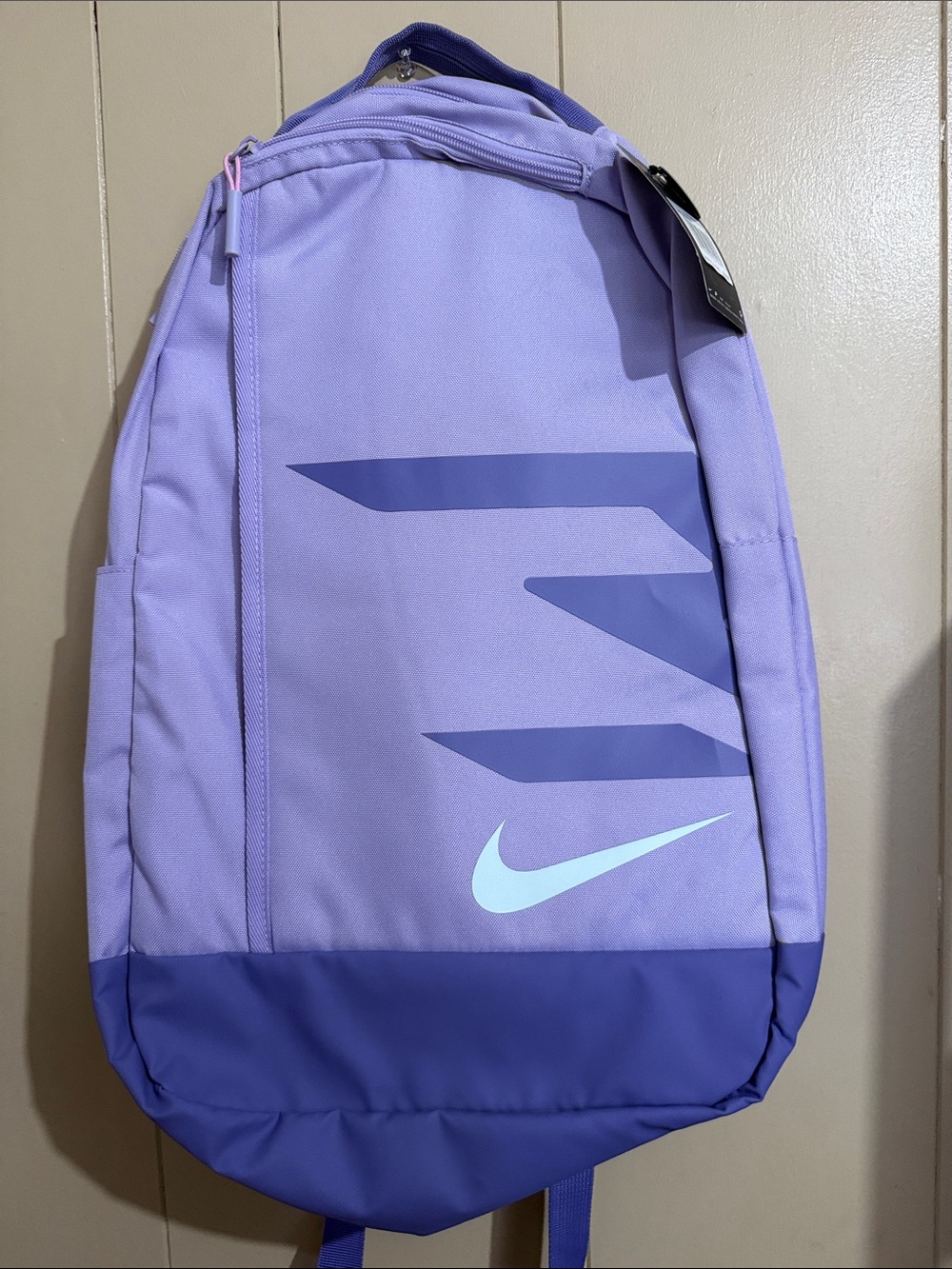Nike Lavender Backpack with Light Blue Swoosh and Purple Accents